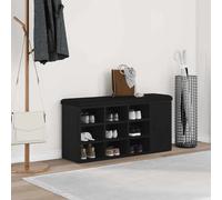 vidaXL Storage Bench Black Oak 102 x 32 x 50 cm Engineered Wood