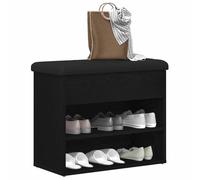 Vidaxl Shoe Bench With Storage Black 60 X 30 X 48 Cm Engineered Wood