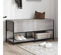 vidaXL Storage Bench Grey Sonoma 100x42.5x47 cm Engineered Wood UK