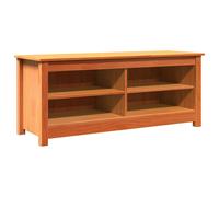 vidaXL Storage Bench Wax Brown 110 x 38 x 45.5 cm Solid Pine Wood, Entryway Benc