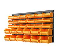 vidaXL Storage Bin Kit 32 Piece, Stacking Basket with Wall Panels, Storage Box f