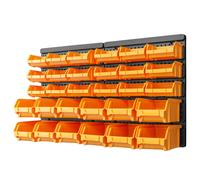 vidaXL Storage Bin Kit Storage Box with Wall Panels 32 Piece Yellow and Black
