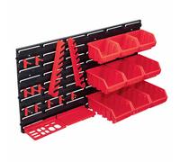 vidaXL Storage Bin Kit with Wall Panels 34 Piece Tool Boxes Wall Panel Tool Cabi
