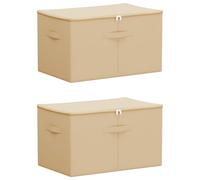 vidaXL Storage Box 2 pcs Non-woven fabric 55 x 35 x 32 cm 61.6 L Cream