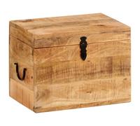 vidaXL Antique-Style Solid Mango Wood Storage Box - Durable and Spacious Tool Chest for Organizing Items - Unique addition to Living Room, Bedroom, Hallway - Brown Hue