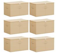 vidaXL Storage Box 6 pcs Non-woven fabric 55 x 35 x 32 cm 61.6 L Cream
