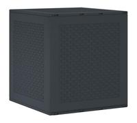 vidaXL Garden Storage Box Anthracite 55x53x57 cm PP, Black