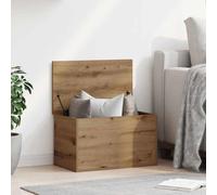 vidaXL Artisan Oak Storage Box/Trunk with Lid - 60x35x35 cm Solid Wood Brown - Decorative Home Storage Chest for Living Room/Bedroom