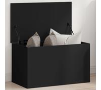 vidaXL Storage Box - Black Engineered Wood 60x35x35 cm - Blanket Chest with Ample Storage for Clothing, Blankets, Toys - Versatile Coffee Table/Couch Table/Side Table