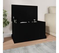 vidaXL Storage Box Black 70x40x38 cm Engineered Wood