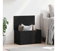 vidaXL storage box with lid - black oak mdf rectangular chest 60x35x35cm for bedroom/living room/hallway - modern furniture organizer