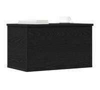 vidaXL storage box with lid - black oak mdf rectangular chest 60x35x35cm for bedroom/living room/hallway - modern furniture organizer