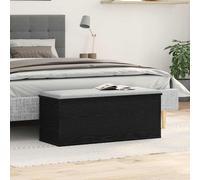 vidaXL black oak storage box - 90x35x35 cm trunk - engineered wood indoor chest