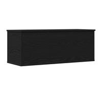 vidaXL black oak storage box - 90x35x35 cm trunk - engineered wood indoor chest