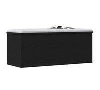 vidaXL black oak storage box - 90x35x35 cm trunk - engineered wood indoor chest