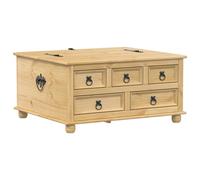 vidaXL Corona Solid Pine Wood Storage Box - 90x78x45 cm - Honey Wax Finish, Gas Lift, Metal Handles, Versatile Living/Bedroom Furniture