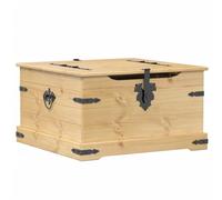 vidaXL Storage Box, Storage Chest for Hallway Living Room, Toy Box with Lid, Wooden Blanket Box with Drawer, Trunk, Solid Wood Pine