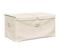 vidaXL Storage Box Fabric Cream Home Bedroom Foldable Box Storage Case Chest