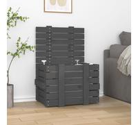 vidaXL Storage Box Grey 58x40.5x42 cm Solid Wood Pine