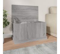 vidaXL Engineered Wood Storage Box - Grey Sonoma, 70x40x38 cm; Multi-Purpose Box/Table with Practical Lid