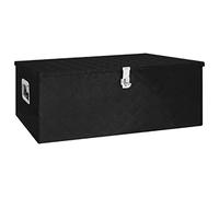 vidaXL Storage Box Hallway Storage Chest Blanket Trailer Box Tool Chest Organiser Storage Case with Lid Black 100x55x37 cm Aluminium