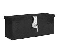 vidaXL Storage Box Hallway Storage Chest Blanket Trailer Box Tool Chest Organiser Storage Case with Lid Black 50x15x20.5 Aluminium