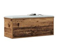 vidaXL storage trunk old wood 90x35x35cm - rustic chest reclaimed wooden organizer box for living room, bedroom