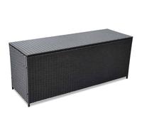 vidaXL Storage Box Poly Rattan Black 150x50x60cm Outdoor Utility Chest Case