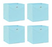 vidaXL Foldable Storage Boxes - Fabric Storage Cubes, Space-Saving Baby Blue, 4-Pieces 32x32x32 cm for Clothes, Accessories Organizing