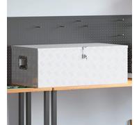 vidaXL Storage Box Silver 100x55x37 cm Aluminium