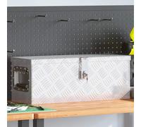 vidaXL Storage Box Silver 60x23.5x23 cm Aluminium