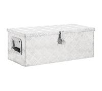 (Silver, 70 x 31 x 27 cm (L x W x H)) vidaXL Aluminium Box Trapezoid Storage Chest Trunk Organiser Toolbox Belt Box