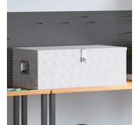 vidaXL Storage Box Silver 90x47x33.5 cm Aluminium