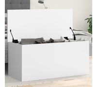 vidaXL White Engineered Wood Storage Box - Multi-Functional Chest for Toys, Blankets, Cushions in Living Room/Bedroom
