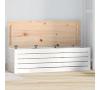 vidaXL Storage Box White 109x36.5x33 cm Solid Wood Pine