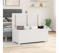 vidaXL Storage Box White 110x50x45.5 cm Solid Wood Pine