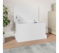 vidaXL White Engineered Wood Storage Box - Versatile Home Storage Solution and Accent Furniture Piece; Ideal for Living Room and Bedroom