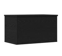 vidaXL storage box with lid - black oak mdf rectangular chest 60x35x35cm for bedroom/living room/hallway - modern furniture organizer