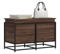 vidaXL - Brown Oak Engineered Wood Storage Box with Lid - 80x40x51.5 cm - Metal Frame Industrial Style Blanket Chest/Toy Box/Coffee Table - 50kg Capacity