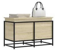 vidaXL Storage Box with Lid/Toy Blanket Chest-Coffee Table in Sonoma Oak/Engineered Wood with Metal Frame for Living Room, Bedroom, Office - 80x40x51.5 cm