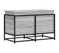 vidaXL Storage Box with Lid - Grey Sonoma Wood & Metal Frame for Toys/Blankets - 80x40x51.5 cm