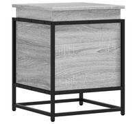 vidaXL Grey Sonoma Engineered Wood Storage Box with Lid - 40x40x51.5cm - Toy Blanket Chest with Industrial Metal Frame, Versatile Coffee/Couch Table