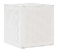 vidaXL Garden Storage Box - Compact Outdoor White 55x53x57 cm - PP Weather-Resistant Cubic Box for Patio, Balcony, or Garden Tools and Cushions