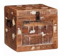 vidaXL Storage Box with Storage with Door Brown Solid Mango Wood