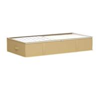 vidaXL Storage Box with Transparent Top Window Cream Non-woven Fabric Bedroom Organiser Foldable Storage Box Space Saving Under Bed Breathable Transparent Top