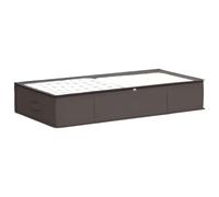 vidaXL Storage Box with Transparent Top Window Grey Non-woven Fabric Bedroom Organiser Foldable Storage Box Space Saving Under Bed Breathable Transparent Top