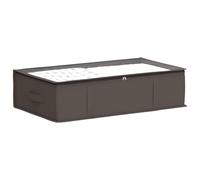 vidaXL Storage Box with Transparent Top Window Grey Non-woven Fabric Bedroom Organiser Foldable Storage Box Space Saving Under Bed Breathable Transparent Top