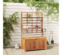 vidaXL Storage Box with Trellis 99x50x160 cm Solid Wood Acacia, Brown