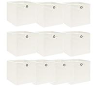 vidaXL Storage Boxes 10 pcs White 32x32x32 cm Fabric