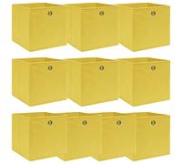 vidaXL Storage Boxes 10 pcs Yellow 32x32x32 cm Fabric